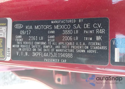 2018 Kia Forte S z USA, uszkodzony, nr VIN 3KPFL4A75JE194988